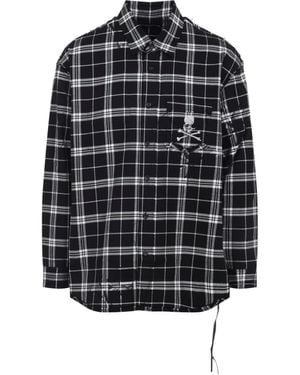 Mastermind Japan Reversible Raw Edge Plaid Shirt - Black