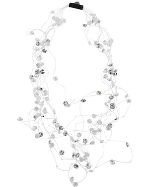 Maria Calderara Long Net Crystals Necklace - White
