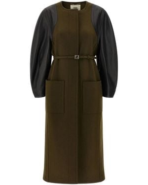 Fendi 'Wool Felt' Coat - Green