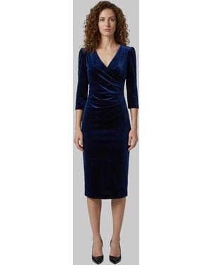 SUTTON NEW YORK Velvet Midi Dress - Blue