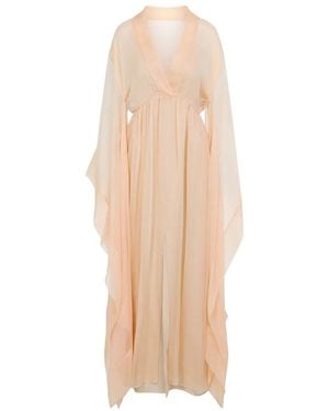 Alberta Ferretti Chiffon Long Dress - Natural
