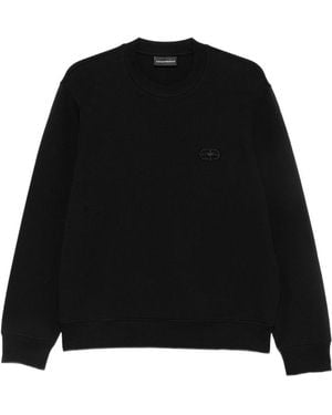 Emporio Armani Logo Cotton Sweatshirt - Black