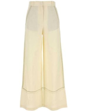 Camilla & Marc Cream Linen Blend Fortuna Wide-Leg Pant - White