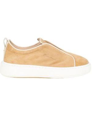 Santoni Cotton Sneaker - Natural