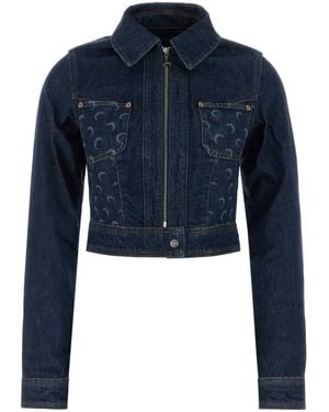 Marine Serre Midnight Denim Trucker Jacket - Blue