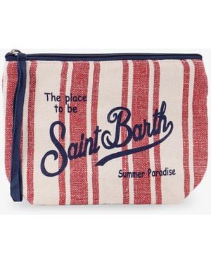 Mc2 Saint Barth Aline Linen Clutch - Red