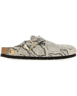 Birkenstock Boston Snake Oyster - White