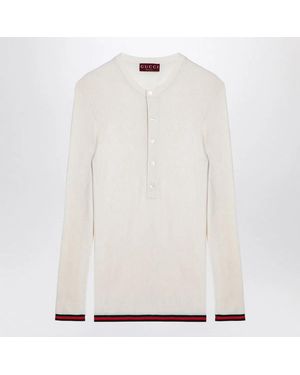 Gucci Silk Jersey With Web Ribbon - White