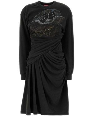 DIESEL Cotton-Blend Sweatshirt Dress - Black