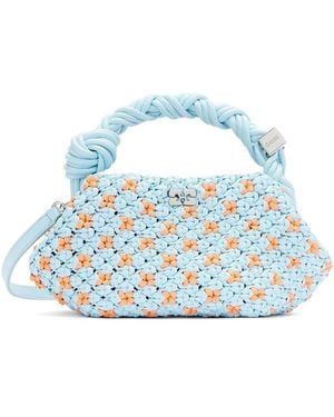 Ganni Mini Bou Braided Tote Bag - Blue