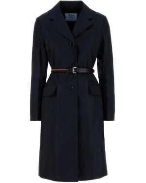 Prada Midnight Re-Nylon Trench Coat - Blue