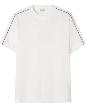Burberry Cotton T-Shirt With Embroidered Logo - White
