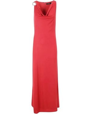 Ralph Lauren "Elkanah" Sleeveless Gown Dress - Red