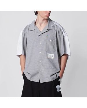 Maison Mihara Yasuhiro Checked Cotton Layered Shirt - Gray