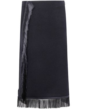 Jil Sander Midi Skirt With "Fringes" - Blue