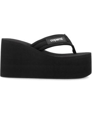 Coperni Branded Wedge Sandal - Black