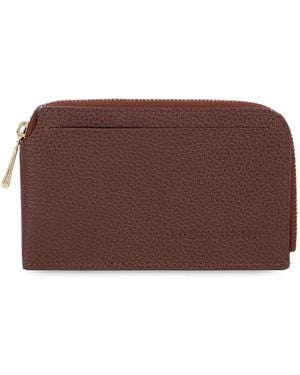 Longchamp Leather Wallet - Purple