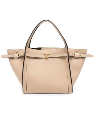Tod's T Signature Small Shopping Bag - Natural