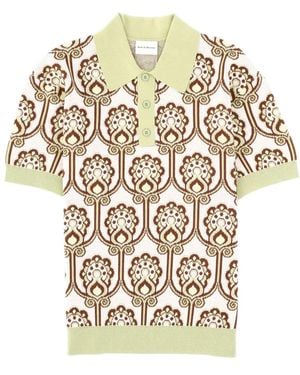 Drole de Monsieur Multicolour Cotton Polo Shirt - White