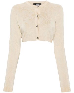 Versace Viscose Short Cardigan - Natural