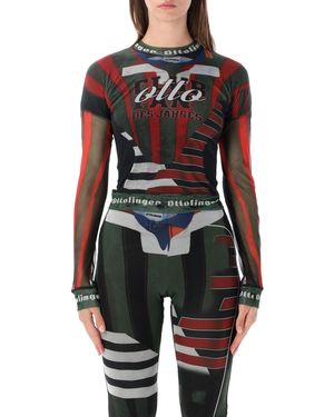 OTTOLINGER Graphic Mesh Long-Sleeve Top - Black