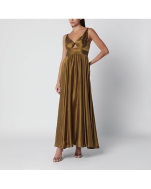 Zimmermann Draped Silk Maxi Dress - Brown