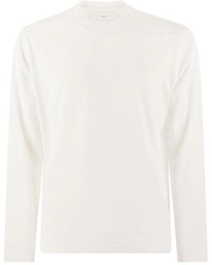 Fedeli Long-Sleeved Cotton T-Shirt - White