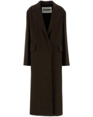 Jil Sander Melange Wool Coat - Black