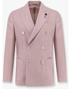 Lardini Feeling Linen Suit With Removable Iconic Brooch in