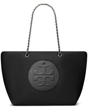 Tory Burch "Ella" Chain Zip Tote Bags - Black