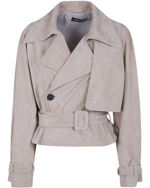 DR. HOPE Suede Mini Trench - Gray