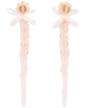Simone Rocha Petite Bow Drip Earrings - White