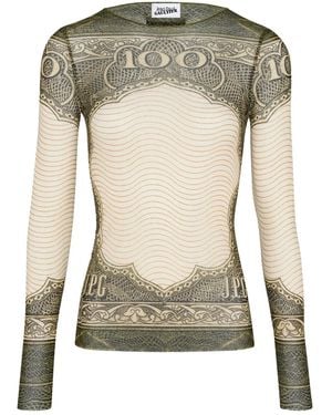 Jean Paul Gaultier Top With "Cartouche" Print - Gray