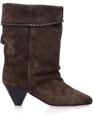 Isabel Marant Dalby Draped Suede Boots - Brown