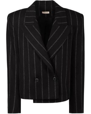 The Mannei Bert Double Breasted Blazer - Black