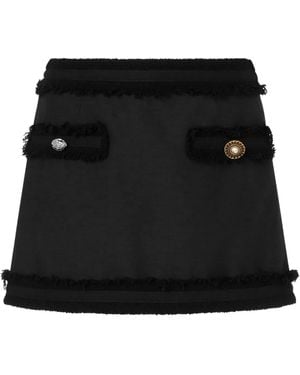Moschino Wool Boucle Stretch Skirt - Black