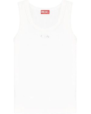 DIESEL Ribbed Logo T-Shirt - White