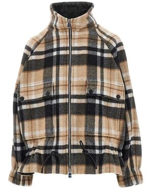 Pinko Wool-Blend Caban With Check Motif - Multicolour