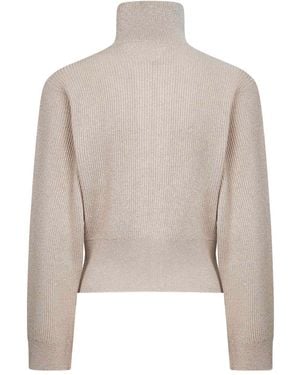 Brunello Cucinelli Cashmere Zipped Cardigan - Natural