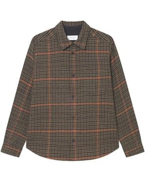 Les Deux "Kody Houndstooth" Overshirt - Grey