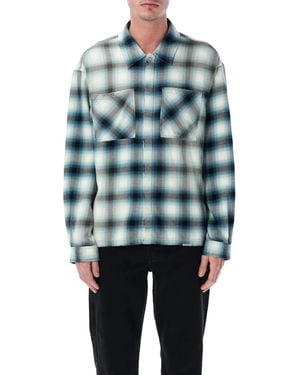 Represent Sun-Bleached Cotton Flannel Shirt - Blue