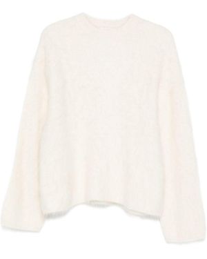 Soft Goat Wool Crewneck Jumper - White