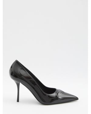 Alaïa Alaia Le Cœur 3D Patent Leather Court Shoes - Black