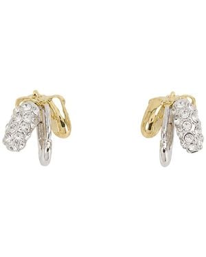 Simone Rocha Stacked Rhinestone Earrings - Metallic