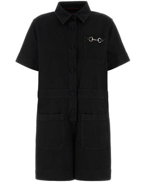 Gucci Black Denim Jumpsuit
