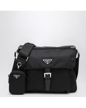 Prada Medium Vela Cross-Body Bag - Black