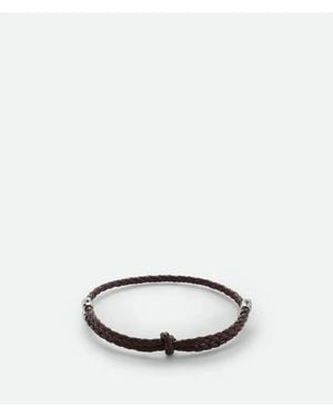 Bottega Veneta Sterling Fondant Leather Bracelet - White