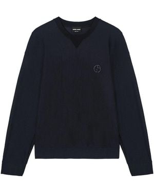 Giorgio Armani Technical Waffle Sweatshirt - Blue