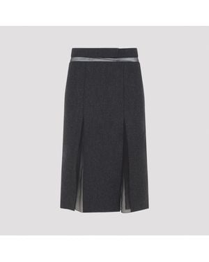 Prada Slate Wool Skirt - Black