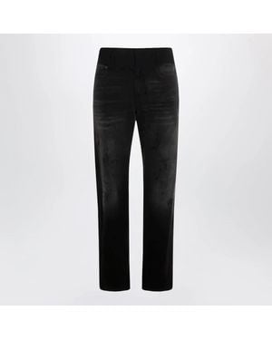 MM6 by Maison Margiela Straight Leg Jeans Washed Effect - Black